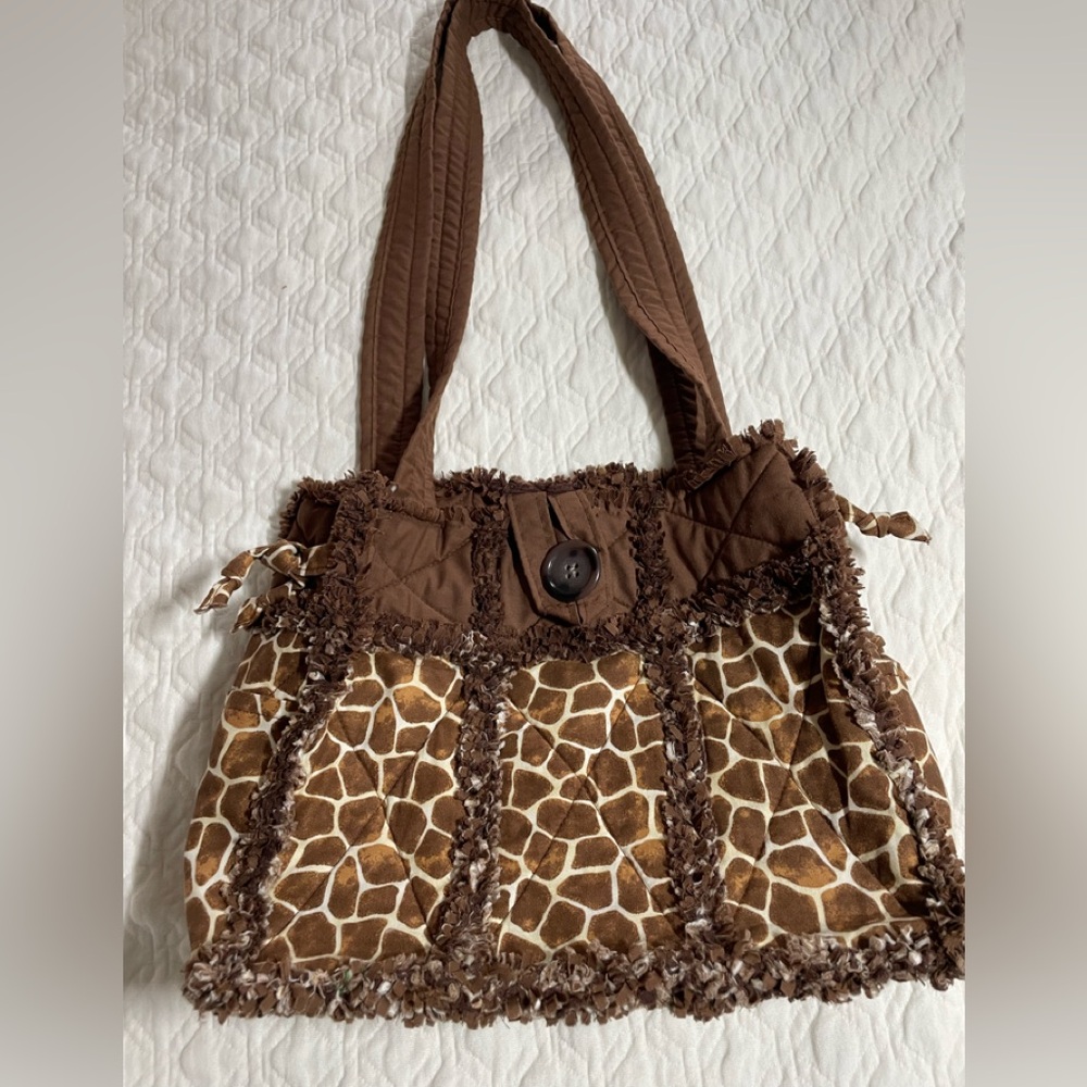Cloth giraffe-print handbag